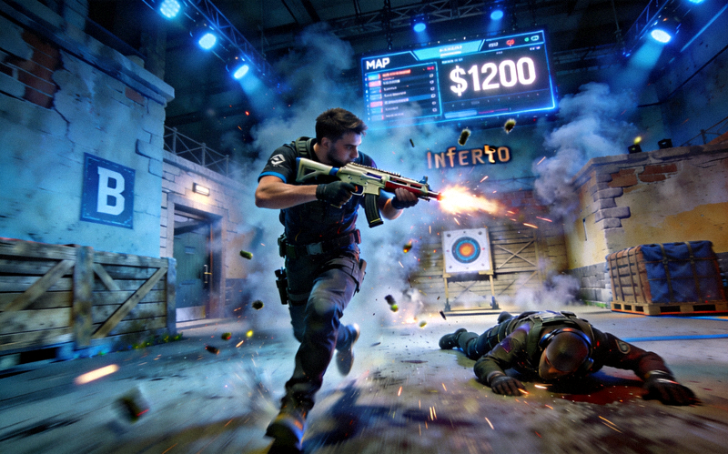 CSGO Major半决赛经济局强起翻盘画面 - 选手在低经济局面下完成击杀