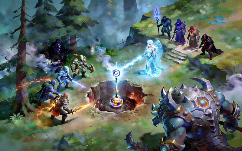 DOTA2国际邀请赛预选赛肉山团视野博弈画面 - 双方在肉山坑附近集结
